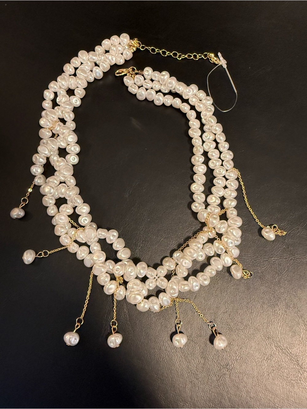 12th Tribe Ezmerelda White Rhinestone Fringe with coco pearl necklace - Picture 11 of 12